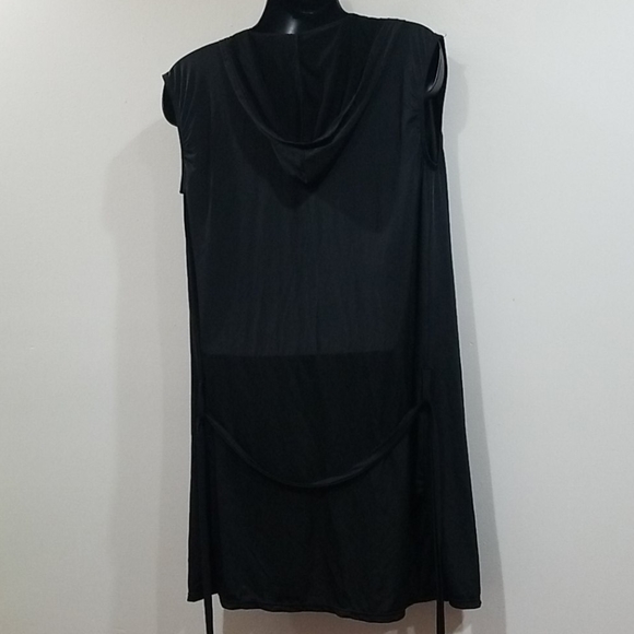 men's sexy black hooded bath robe in a size L - Picture 8 of 16